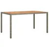 Image de Table de salle à manger de jardin grise 150x90x75 cm poly rotin