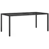 Image de Table de Jardin Noire 190x90x75 cm Poly Rattan