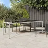 Image de vidaXL Table de jardin blanc 250x100x75 cm résine tressée verre trempé 362556