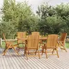 Image de vidaXL Ensemble à manger de jardin 7 pcs Bois de teck solide, ensemble de salle à manger, table et chaises de jardin, 3154921