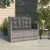 Image de vidaXL Banc de jardin avec coussins Gris 105 cm Résine tressée 362319