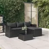 Image de Salon de jardin modulable Vidaxl resine tressee noir 2 pieces 48.0 x 48 x 24 cm 4 personnes