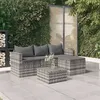 Image de Salon de jardin 3 pcs avec coussins Gris Résine tressée