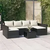 Image de Salon de jardin Vidaxl resine tressee noir 2 pieces 238.0 x 110 x 66 6 personnes