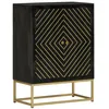 Image de vidaXL Dressoir met 2 deuren 55x30x75 cm mangohout zwart en goud352042