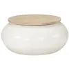 Image de Table basse blanc 51x51x27 cm bois de manguier massif