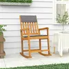 Image de vidaXL Fauteuil à basculemet kussens massief acaciahout