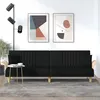 Image de vidaXL Canapé-lit avec accoudoirs noir tissu