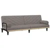 Image de vidaXL Canapé-lit avec accoudoirs taupe tissu