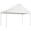 Image de vidaXL Prieel met dak 4,08x2,23x3,22 m polyetheen wit362637