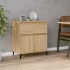 Image de vidaXL Buffet, Armoire Latérale avec 2 Tiroirs et de 2 Compartiments, Meuble de Rangement Salle de Séjour, Moderne, Chêne Sonoma Bois d'Ingénierie