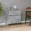 Image de vidaXL Buffet, Armoire Latérale avec 2 Tiroirs et de 2 Compartiments, Meuble de Rangement Salle de Séjour, Moderne, Gris Béton Bois d'Ingénierie