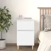 Image de vidaXL Table de Chevet, Armoire de Nuit avec Rangement, Armoire de Lit, Table de Nuit, Meuble de Chambre à Coucher, Scandinave, Blanc