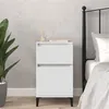 Image de vidaXL Table de Chevet, Armoire de Nuit avec Rangement, Armoire de Lit, Table de Nuit, Meuble de Chambre à Coucher, Industriel, Blanc
