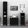 Image de Armoire de salle de bain noir 30x30x190 cm bois d ingénierie