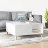 Image de Table basse blanc 80x80x36,5 cm bois d ingénierie