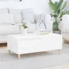 Image de vidaXL Table Basse, Table d'Appoint avec Rangement, Bout de Canapé Maison Intérieur, Table de Salon, Scandinave, Blanc Bois d’Ingénierie
