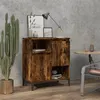 Image de vidaXL Buffet, Armoire Latérale avec 4 Compartiments, Meuble de Rangement, Organisateur de Salle de Séjour, Industriel, Chêne Fumé Bois d'Ingénierie