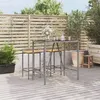 Image de Table de bar et dessus en verre gris 110x70x110 cm poly rotin