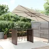 Image de vidaXL Table de bar et dessus en verre marron 145x80x110 cm poly rotin362596