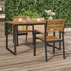Image de Lot de 2 chaise vidaxl H. 87 cm empilable non pliable en acacia exterieur bois