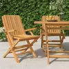 Image de vidaXL Chaises de jardin pliantes 2 pcs 61x67x90 cm bois massif teck 362758