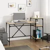 Image de Bureau et étagères chêne sonoma 135x50x90cm bois ingénierie fer