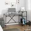 Image de vidaXL Bureau et étagères sonoma gris 135x50x90 cm bois ingénierie/fer