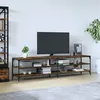 Image de vidaXL Tv-meubel 200x30x50 cm bewerkt hout metaal gerookt eikenkleurig826761