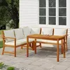 Image de vidaXL Ensemble de salle à manger de jardin 4 pcs coussins Bois acacia 3154962