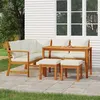 Image de vidaXL Ensemble à manger de jardin 6 pcs avec coussins Bois d'acacia, ensemble de salle à manger, ensemble de salle à manger 3154964