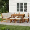 Image de vidaXL 11-delige Tuinset met kussens massief acaciahout3154972