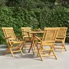 Image de vidaXL Tuinstoelen 4 st inklapbaar 56x63x90 cm massief teakhout3155049