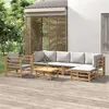 Image de Salon de jardin modulable Vidaxl gris 7 pieces Bambou 69 x 55 x 65 cm 6 personnes