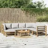 Image de Gris Vidaxl bambou 7 personnes salon de jardin modulable 69 x 55 x 65 8 pieces