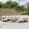 Image de Salon de jardin modulable vidaxl Bambou 10 personnes 11 pieces