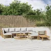 Image de Salon de jardin modulable Vidaxl bambou gris 7 pieces 10 personnes