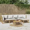 Image de Salon de jardin modulable Vidaxl 5 personnes gris 6 pieces 69 x 55 x 65 cm bambou