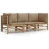 Image de Salon de jardin modulable Vidaxl marron 3 personnes bambou 69 x 55 x 65 cm 3 pieces