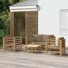 Image de Salon de jardin modulable Vidaxl marron 5 pieces 4 personnes 69 x 55 x 65 bambou