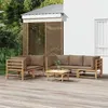 Image de Salon de jardin modulable Vidaxl bambou marron 2 pieces 5 personnes