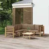 Image de Bambou Vidaxl 6 pieces salon de jardin modulable marron 69 x 55 x 65 5 personnes