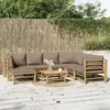 Image de Salon de jardin modulable Vidaxl marron 7 personnes 8 pieces 69 x 55 x 65 cm bambou