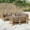 Image de Salon de jardin modulable Vidaxl bambou marron 4 pieces 9 personnes