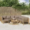 Image de Salon de jardin modulable Vidaxl 8 personnes 9 pieces bambou 69 x 55 x 65 cm marron