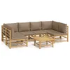 Image de Salon de jardin modulable Vidaxl marron 7 pieces 6 personnes 69 x 55 x 65 cm bambou