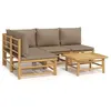 Image de Salon de jardin modulable Vidaxl bambou marron 4 pieces 4 personnes