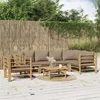 Image de Salon de jardin modulable vidaxl Bambou 6 personnes 7 pieces