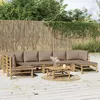 Image de Salon de jardin modulable Vidaxl bambou marron 5 pieces 7 personnes