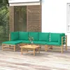 Image de Vert Vidaxl 5 personnes bambou salon de jardin modulable 69 x 55 x 65 6 pieces
